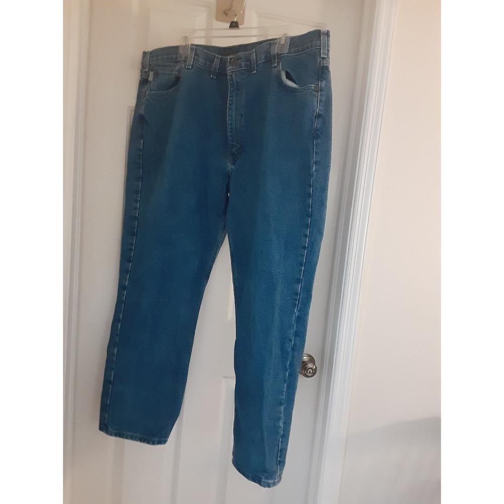 Carhartt Mens Blue Traditional Fit Medium Wash 100% Cotton Denim Jean sz 44 x 30